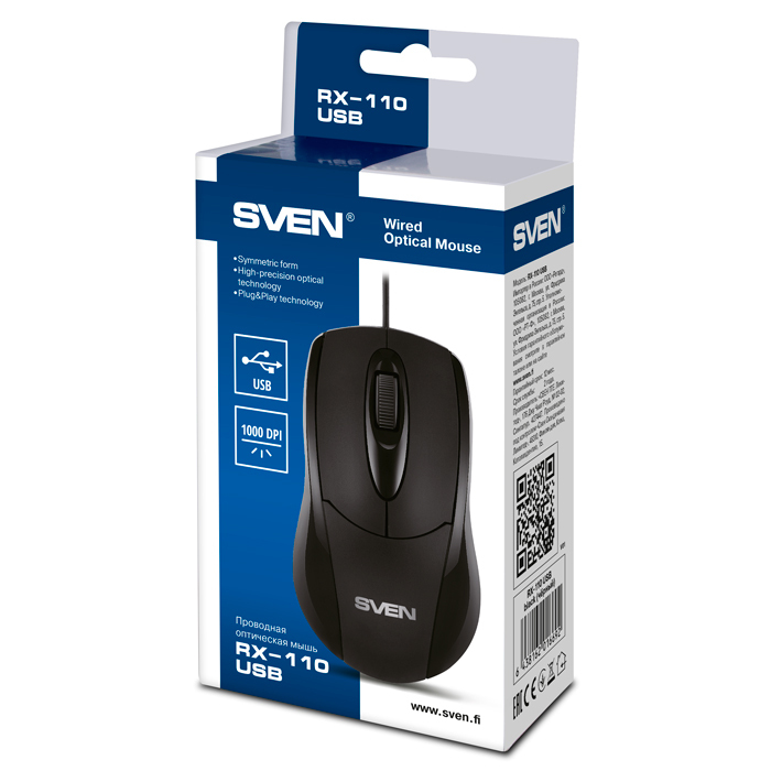 Мыша Sven RX-110 USB White - фото 5.