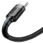 Кабель Baseus Cafule Type-C 3A, 0.5 м Gray/Black (CATKLF-AG1) - фото 3.