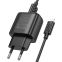 Мережевий зарядний пристрій Hoco C140A Smart QC3.0 18W USB-A + Type-C Cable Black - фото 3.