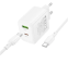 Зарядний пристрій Borofone BN30 PD45W + кабель QC3.0 Type-C to Type-C White - фото 3.