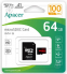 Карта пам'яті Apacer microSDXC 64GB Class 10 UHS-I (AP64GMCSX10UB-R) - фото 3.
