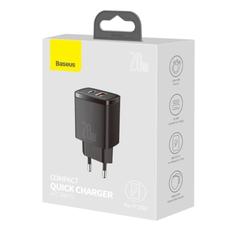 Зарядний пристрій Baseus Compact 20W (CCXJ-B01) Black