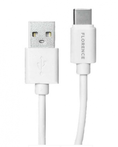 USB кабель Florence Type-C 1m 2A White (FL-2110-WT)