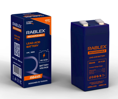 Акумулятор свинцево-кислотний Rablex RB445 4V 4.5Ah Blue
