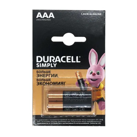 Батарейки Duracell Simply AAA (LR-03/MIN2400) 2 шт
