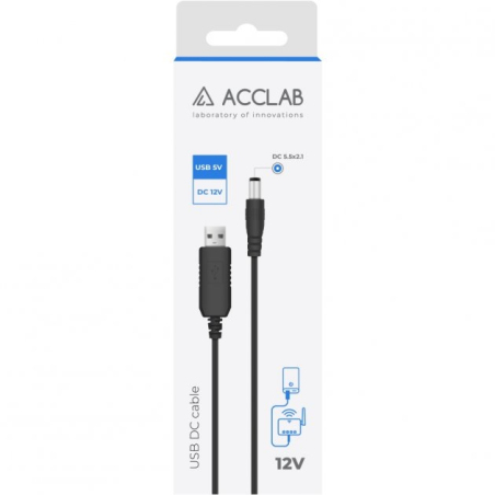 USB кабель ACCLAB USB to DC 5.5х2.1mm 12V