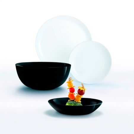 Столовий сервіз Luminarc Diwali Black and White P4360 Столовий сервіз Luminarc Diwali Black and White P4360