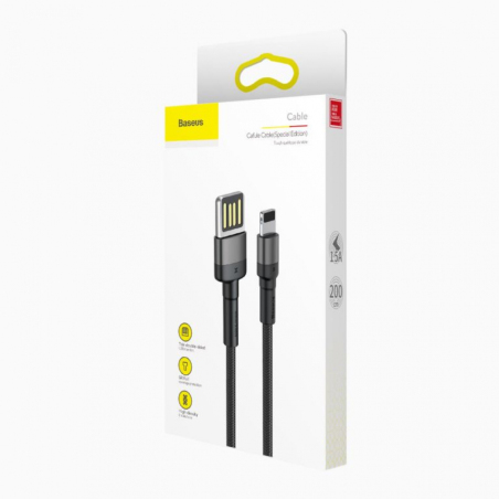 USB кабель Baseus CALKLF-HG1 black/grey Lightning 