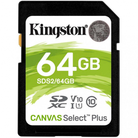Карта памяти Kingston 64 GB SDXC Class 10 UHS-I Canvas Select Plus SDS2/64GB