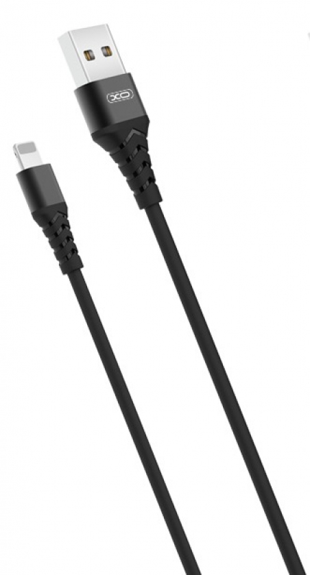 USB кабель XO lightning NB129 Aluminum Silica 2A/1m Black