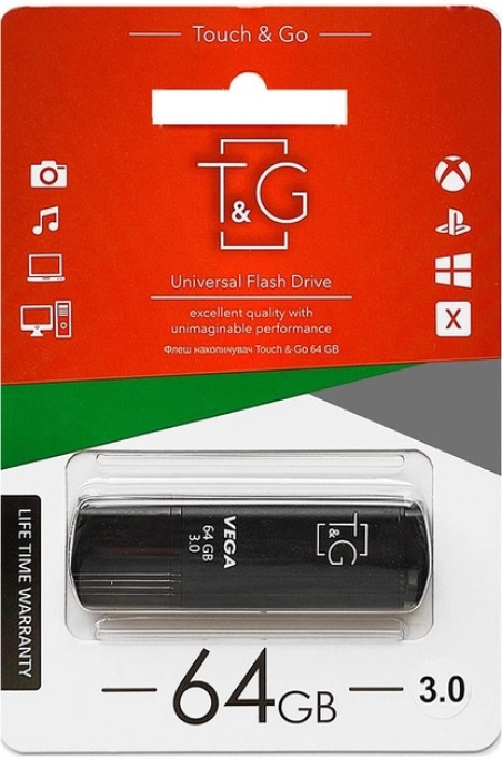 USB-флеш-накопичувач T&G 64GB Vega 121 Series Black (TG121-64GB3BK)