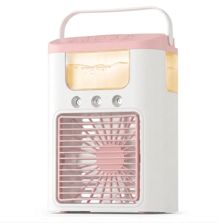 Міні-вентилятор із зволожувачем Ice Cooler K918 White/Pink
