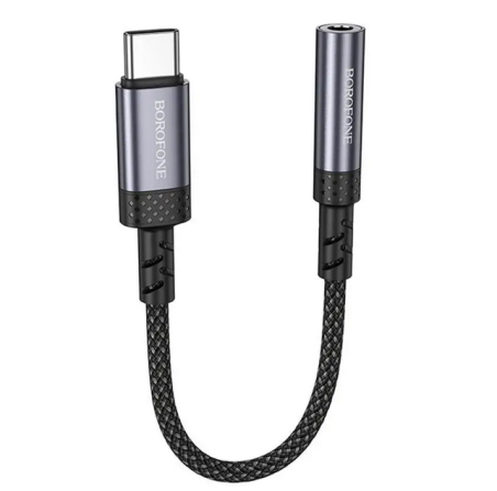 Адаптер-перехідник Borofone BV24 Type-C to 3.5mm Metal Grey