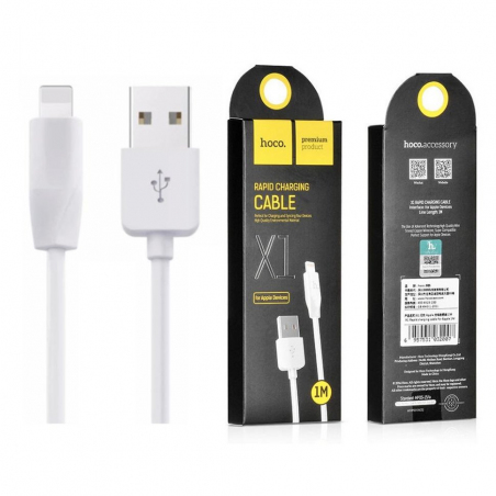 USB кабель Hoco X1 Lightning-USB 1m White