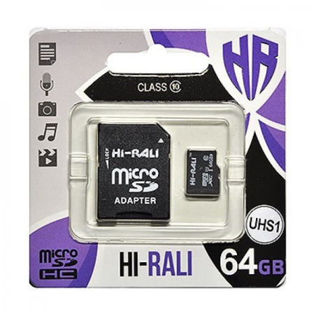 Карта пам'яті Hi-Rali micro-SDXC 64Гб Class 10 + SD Adapter UHS-1