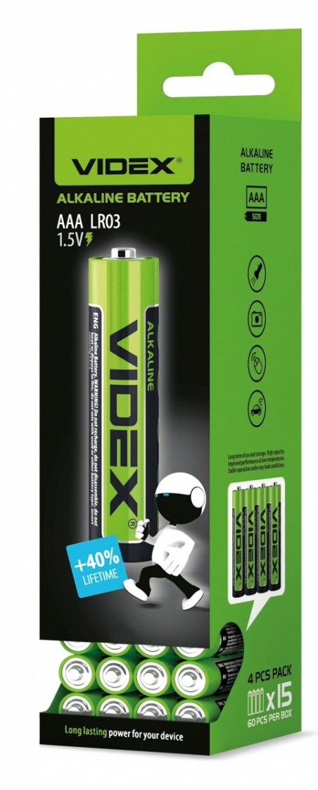 Батарейка Videx LR03/AAA 1.5 V 1шт
