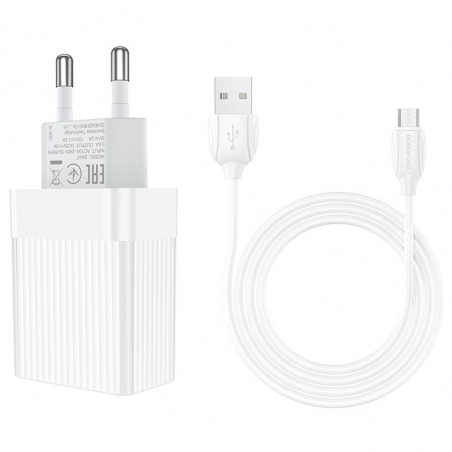 Зарядний пристрій Borofone  BA47A Mighty speed QC3.0 + кабель USB Type-C