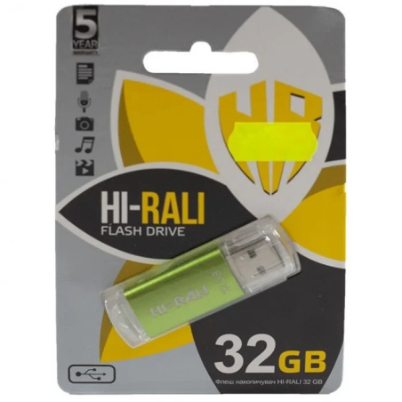 USB-флеш-накопичувач Hi-Rali 32GB Rocket Series Green (HI-32GBVCGR)