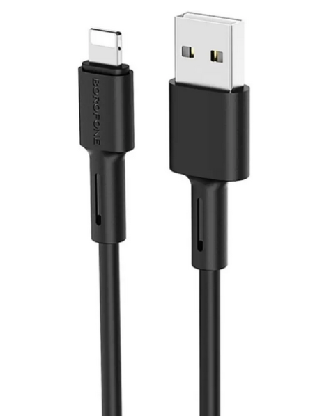 Кабель USB Borofone BX31 Silicone Lightning 1m Black