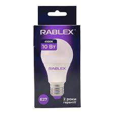 Светодиодная лампа Rablex A60 E27 10W 4100K RB 508