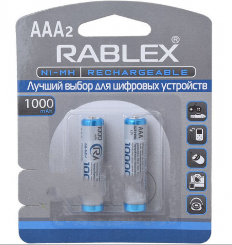 Аккумуляторы Rablex R03 AAA 1000 mAh (NiMH)