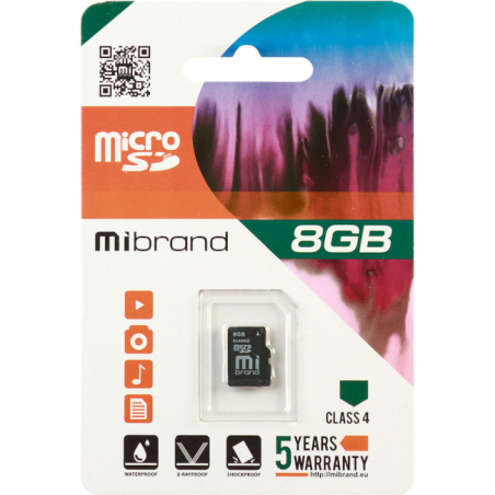 Карта памяти Mibrand  8 GB microSDHC Class 4 MICDC4/8GB