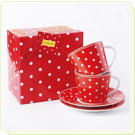 Чашка з блюдцем Maestro MR10032-05/06 Red
