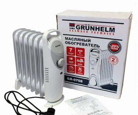 Масляний обігрівач Grunhelm GR-0708 Mini