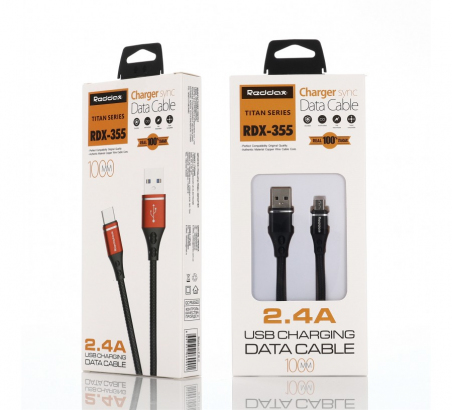 USB кабель Reddax RDX-355 microUSB 2.4A 1000 mm Black