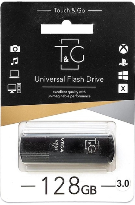 USB-флеш-накопичувач T&G 128GB 121 Vega Series Black (TG121-128GB3BK)