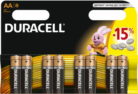 Батарейки Duracell AA LR6/MN1500 8 шт