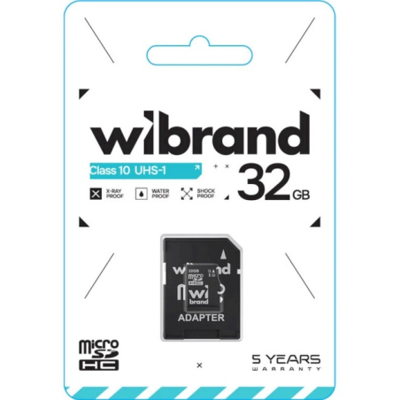 Карта пам'яті Wibrand 32 GB microSDHC Class 10 UHS-1 + SD Adapter MICDHU1/32GB-A