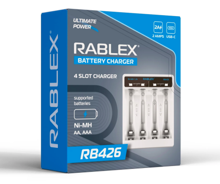 Зарядний пристрій для акумуляторів Rablex RB426 White
