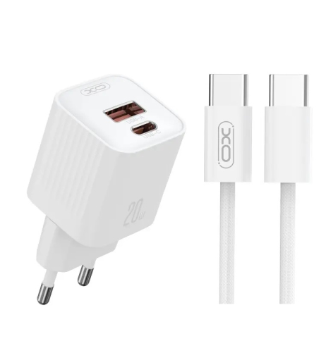 Зарядний пристрій XO L147 + кабель Type-C White