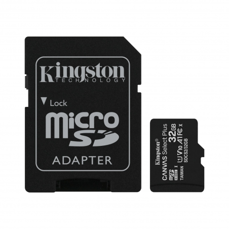 Карта пам'яті Kingston microSDHC 32GB Canvas Select Plus Class 10 UHS-I U1 V10 A1 + SD-адаптер (SDCS2/32GB)