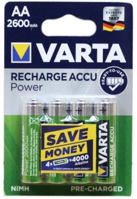 Акумулятор Varta Recharge Accu Power AA HR06 2600mAh 4 шт