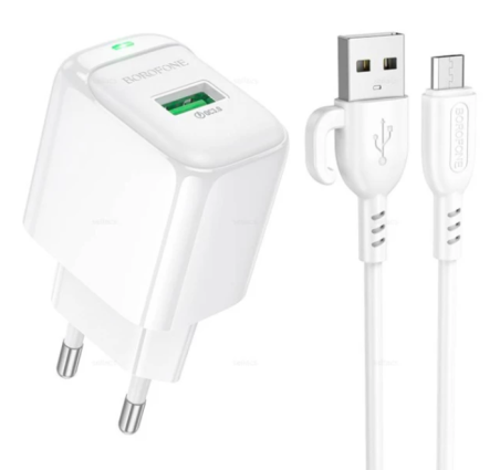 Мережевий зарядний пристрій Borofone BAS42A QC3.0 White