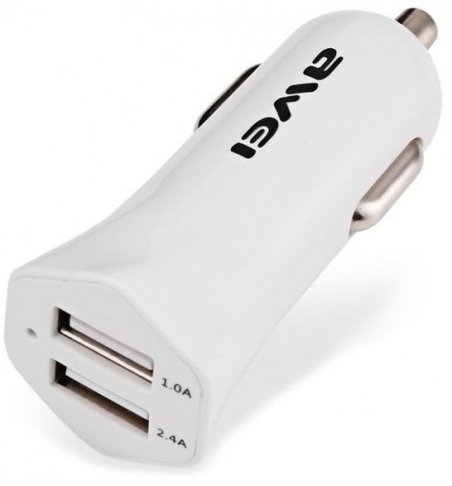 Зарядний пристрій Awei C-300 Dual-Output USB Car Charger (White)