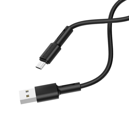Кабель Borofone BX31 Soft Silicone MicroUSB 1m Black