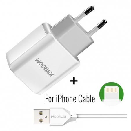 Зарядний пристрій JOYROOM L-M213 1 USB 2.4A + Lightning cable White Зарядний пристрій JOYROOM L-M213 1 USB 2.4A + Lightning cable White