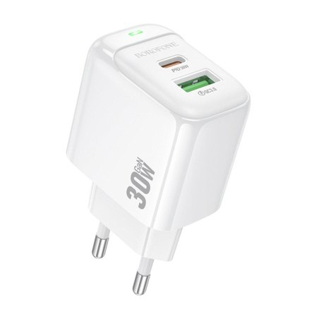 Зарядний пристрій Borofone BAS45A 30W USB-A + Type-C White