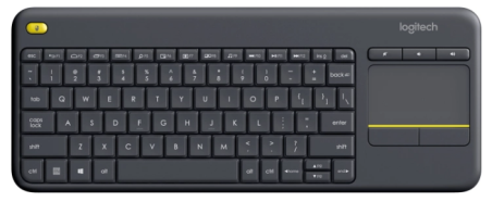 Клавіатура Logitech Wireless Touch K400 Plus, US, Black (920-007145)