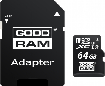 Карта пам'яті GoodRam microSDXC 64GB Class 10 UHS I (M1AA-0640R12) + SD адаптер