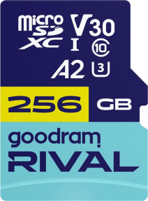Карта пам'яті GoodRam RIVAL microSDXC 256GB V30 A2 (UHS I U3) + ad