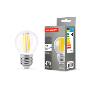 LED лампа TITANUM Filament G45 4W E27 4100K LED лампа TITANUM Filament G45 4W E27 4100K