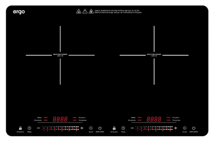 Електроплита індукційна Ergo IHP-2530 2 конфорки 1300W+1800W black