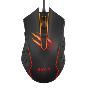 Ігрова миша дротова Havit HV-MS1027 USB чорна – 6 клавіш та підсвітка