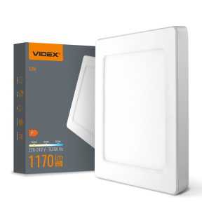 LED світильник квадратний VIDEX VL-DL6S-12CW 12W 3000K-4000K-6500K White