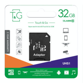 Карта пам'яті T&amp;G microSDHC 32 ГБ Class 10 UHS-I + SD-адаптер