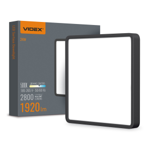 LED Світильник накладний квадрат VIDEX VL-DLSS-245B 24W 5000K Black